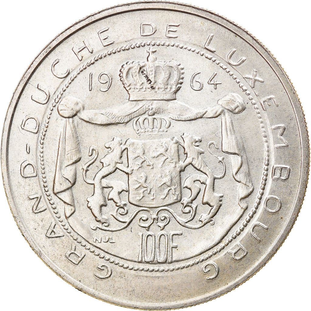 Monnaie, Luxembourg, Charlotte, 100 Francs, 1964, SUP, Argent, KM:54