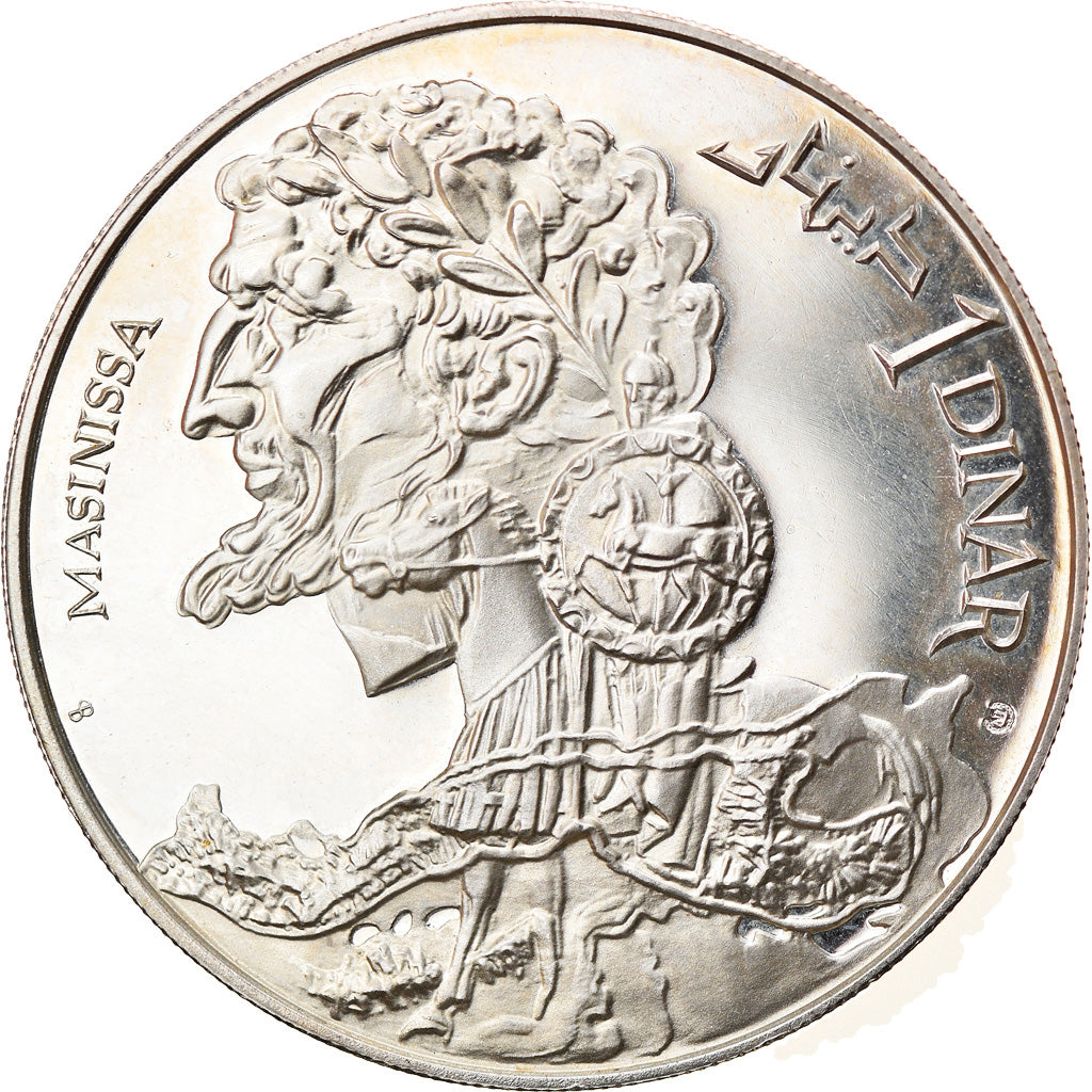 Coin, Tunisia, Masinissa Roi Amazigh, Dinar, 1969, Franklin Mint, BE, MS(65-70)