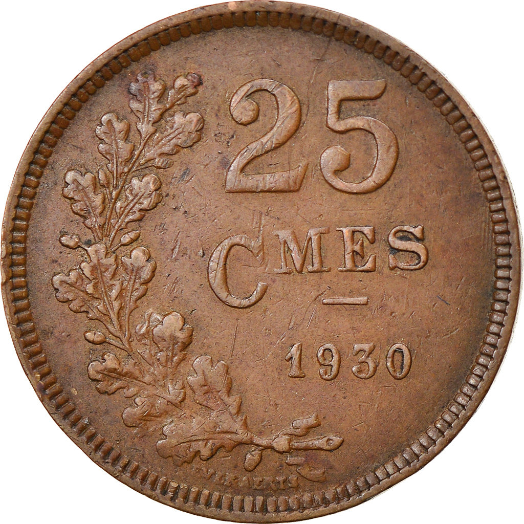 Coin, Luxembourg, Charlotte, 25 Centimes, 1930, EF(40-45), Bronze, KM:42