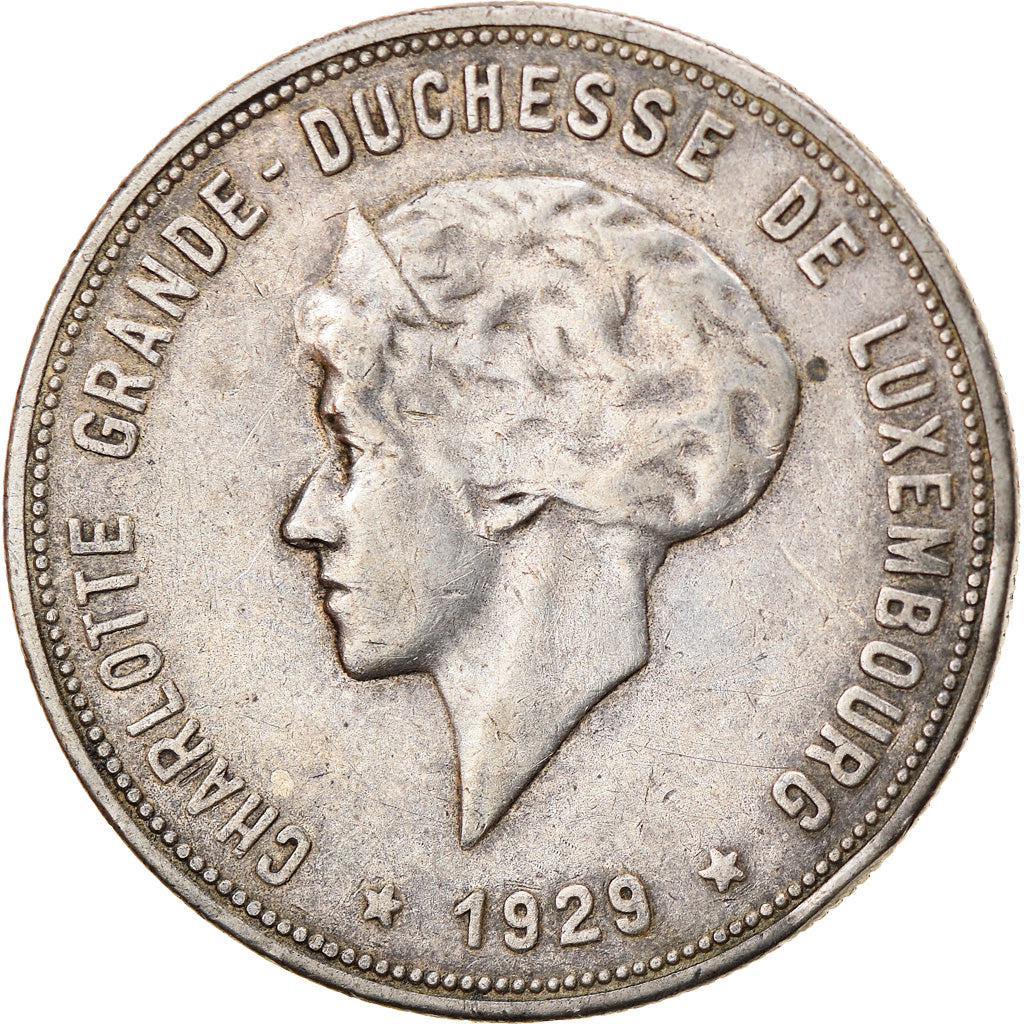 Coin, Luxembourg, Charlotte, 10 Francs, 1929, Luxembourg, EF(40-45), Silver