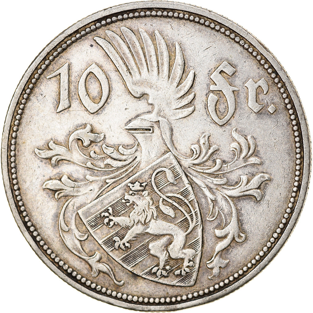 Coin, Luxembourg, Charlotte, 10 Francs, 1929, Luxembourg, EF(40-45), Silver