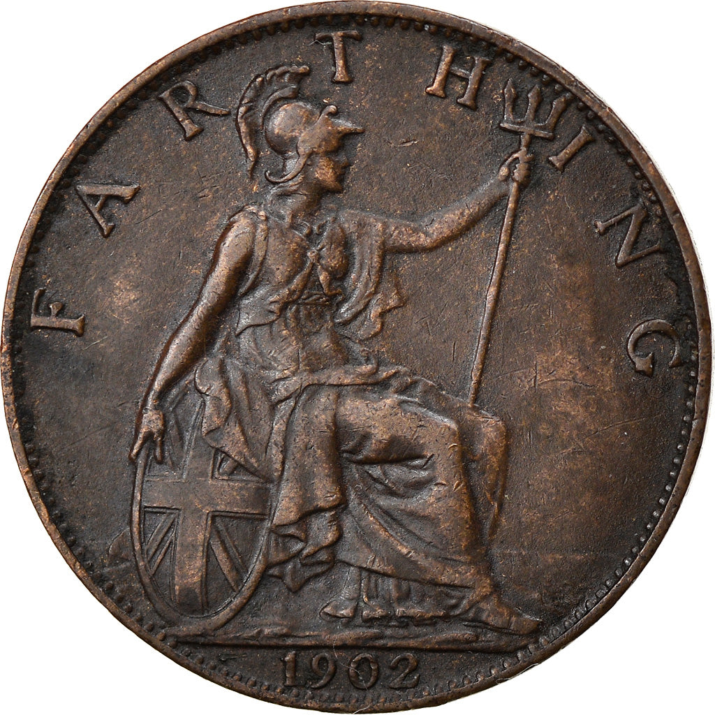 Coin, Great Britain, Edward VII, Farthing, 1902, AU(50-53), Bronze, KM:792