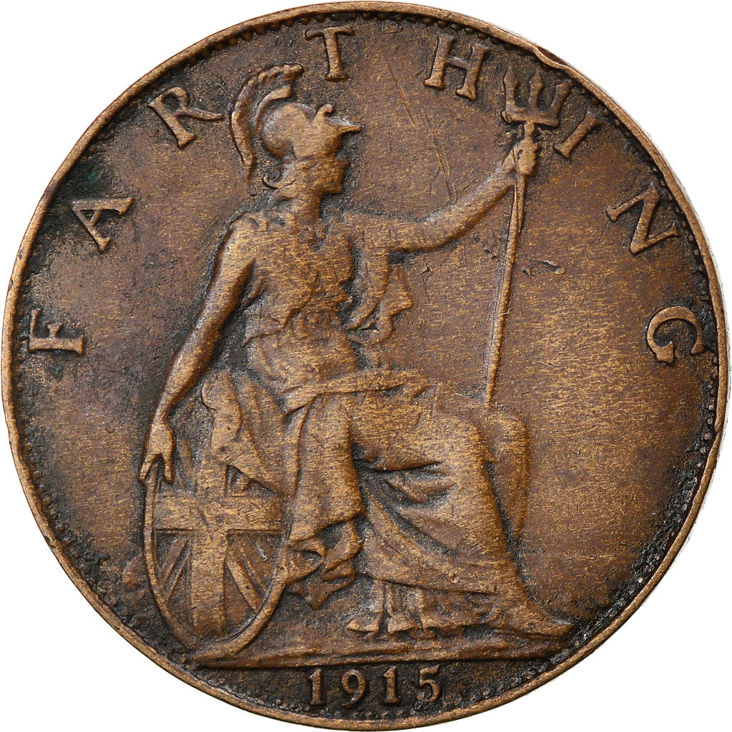 Coin, Great Britain, George V, Farthing, 1915, EF(40-45), Bronze, KM:808.1