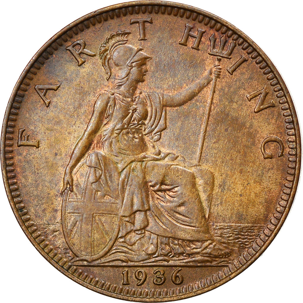 Coin, Great Britain, George V, Farthing, 1936, AU(50-53), Bronze, KM:825