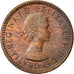 Coin, Great Britain, Elizabeth II, Farthing, 1954, EF(40-45), Bronze, KM:895