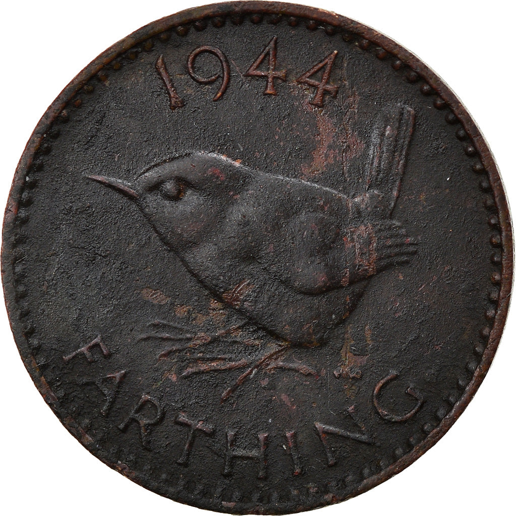 Moneta, Gran Bretagna, George VI, Farthing, 1944, B+, Bronzo, KM:843