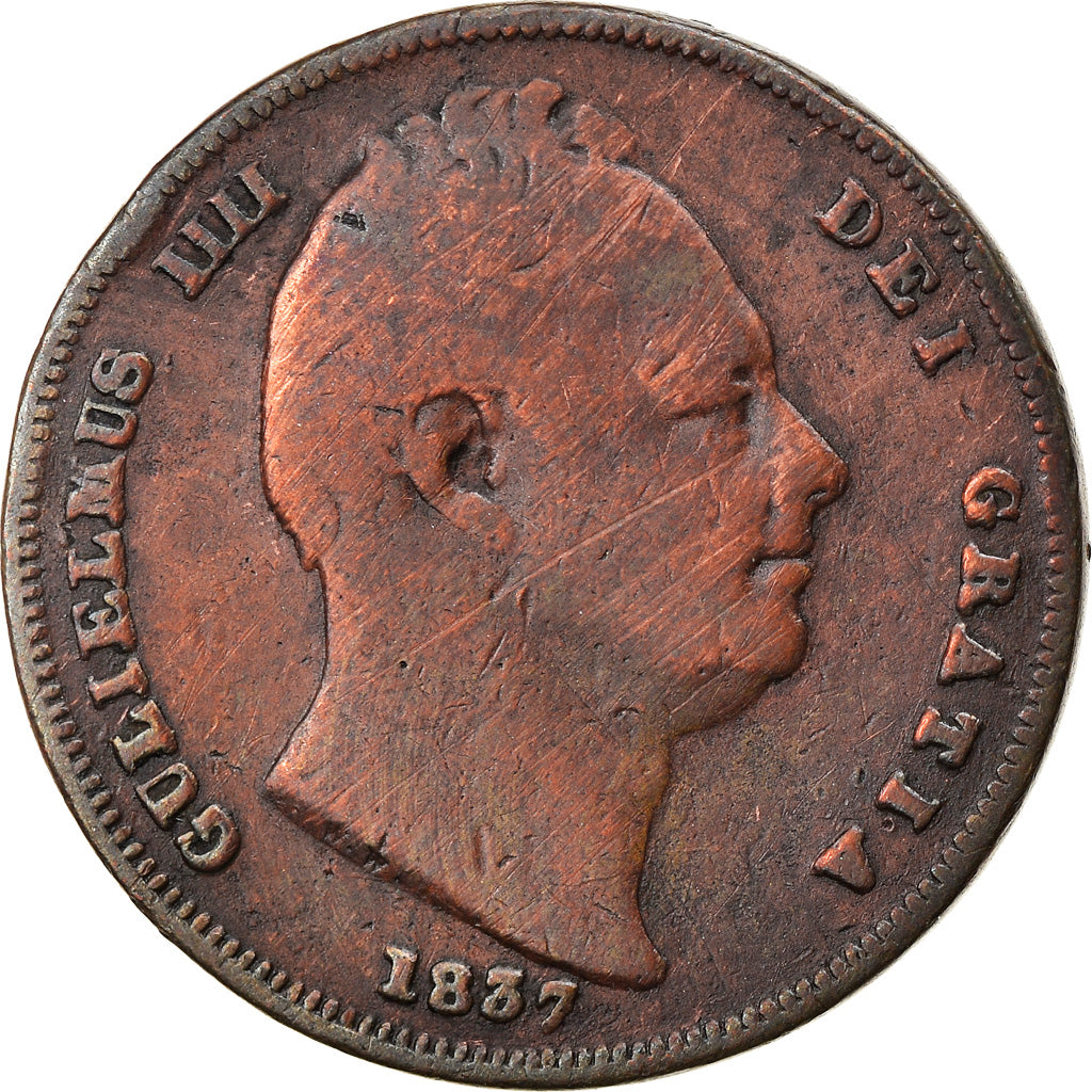 Coin, Great Britain, William IV, Farthing, 1837, VF(20-25), Copper, KM:705