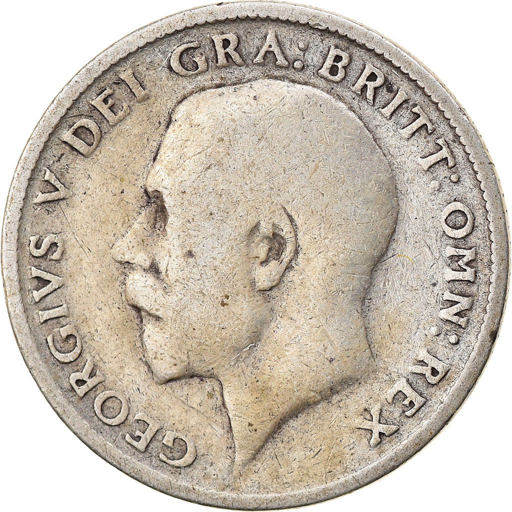Coin, Great Britain, George V, 6 Pence, 1916, VF(20-25), Silver, KM:815