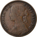 Moneda, Gran Bretaña, Victoria, Farthing, 1861, BC+, Bronce, KM:747.2