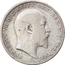 Coin, Great Britain, Edward VII, 3 Pence, 1908, VF(30-35), Silver, KM:797.2