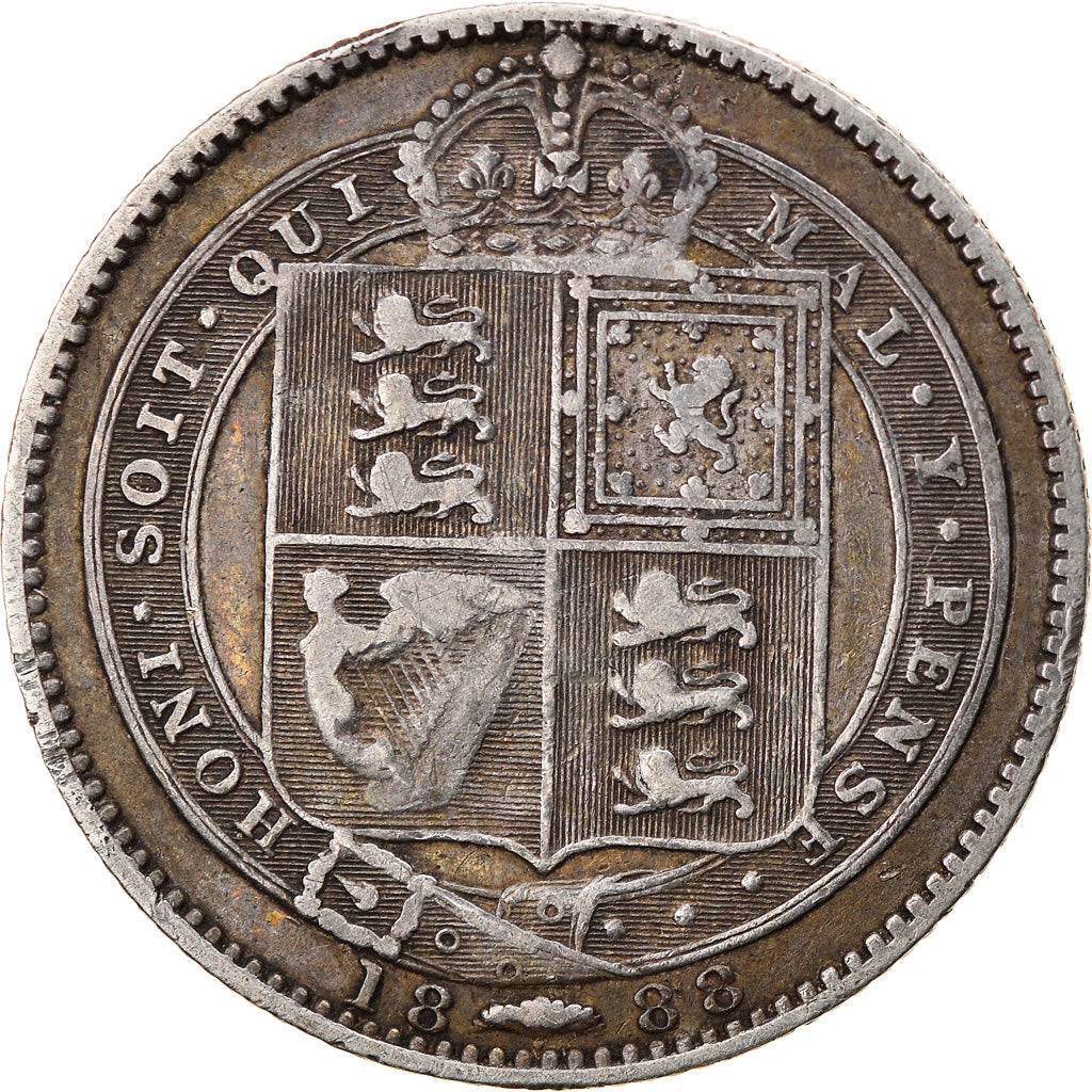 Coin, Great Britain, Victoria, Shilling, 1888, VF(20-25), Silver, KM:761
