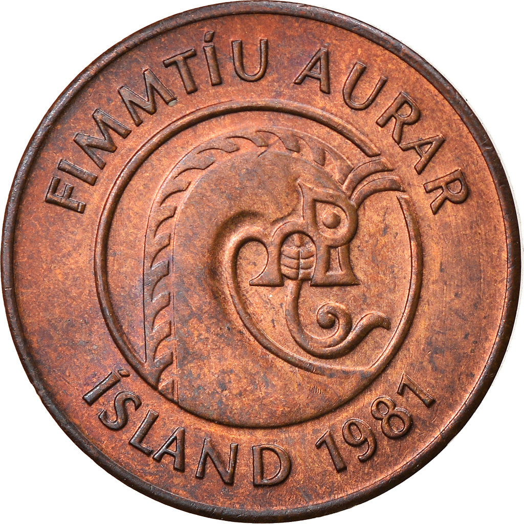Coin, Iceland, 50 Aurar, 1981, EF(40-45), Bronze, KM:26