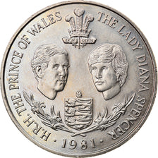Coin, Guernsey, Elizabeth II, 25 Pence, 1981, Heaton, AU(50-53), Copper-nickel