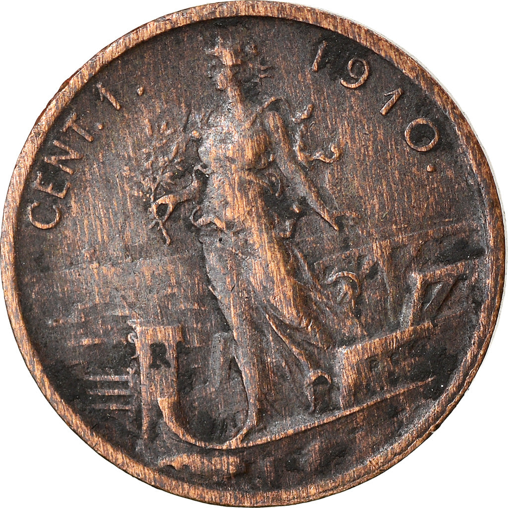 Coin, Italy, Vittorio Emanuele III, Centesimo, 1910, Rome, VF(20-25), Bronze