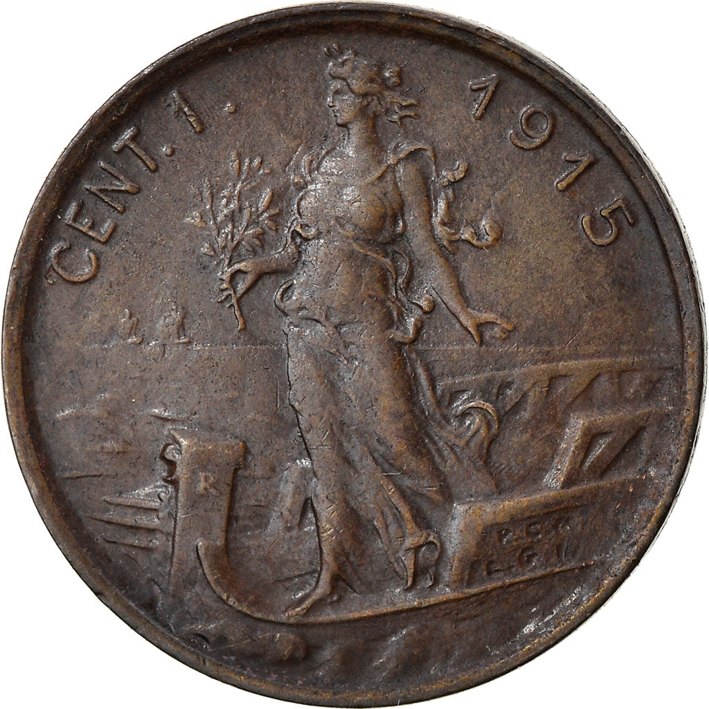 Coin, Italy, Centesimo, 1915, AU(50-53), Cuivre, KM:40