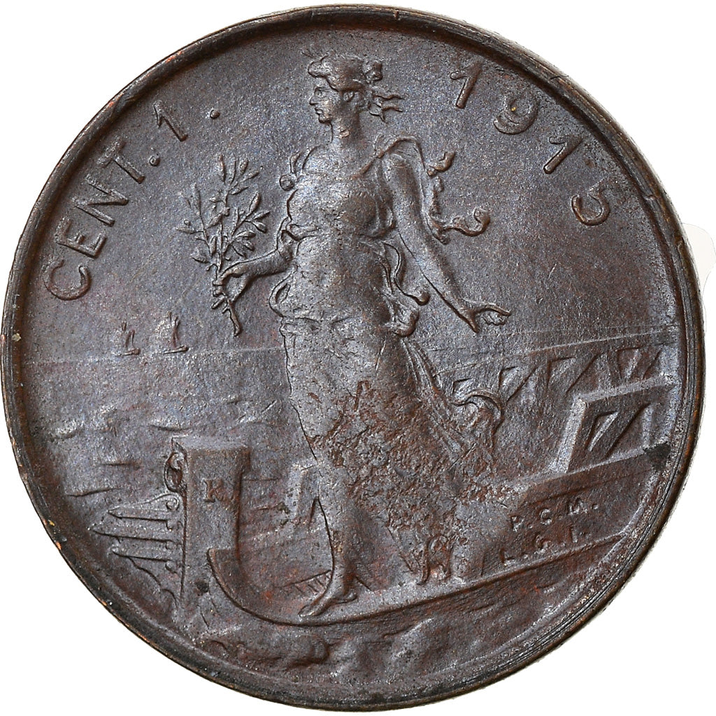 Coin, Italy, Centesimo, 1915, AU(50-53), Cuivre, KM:40