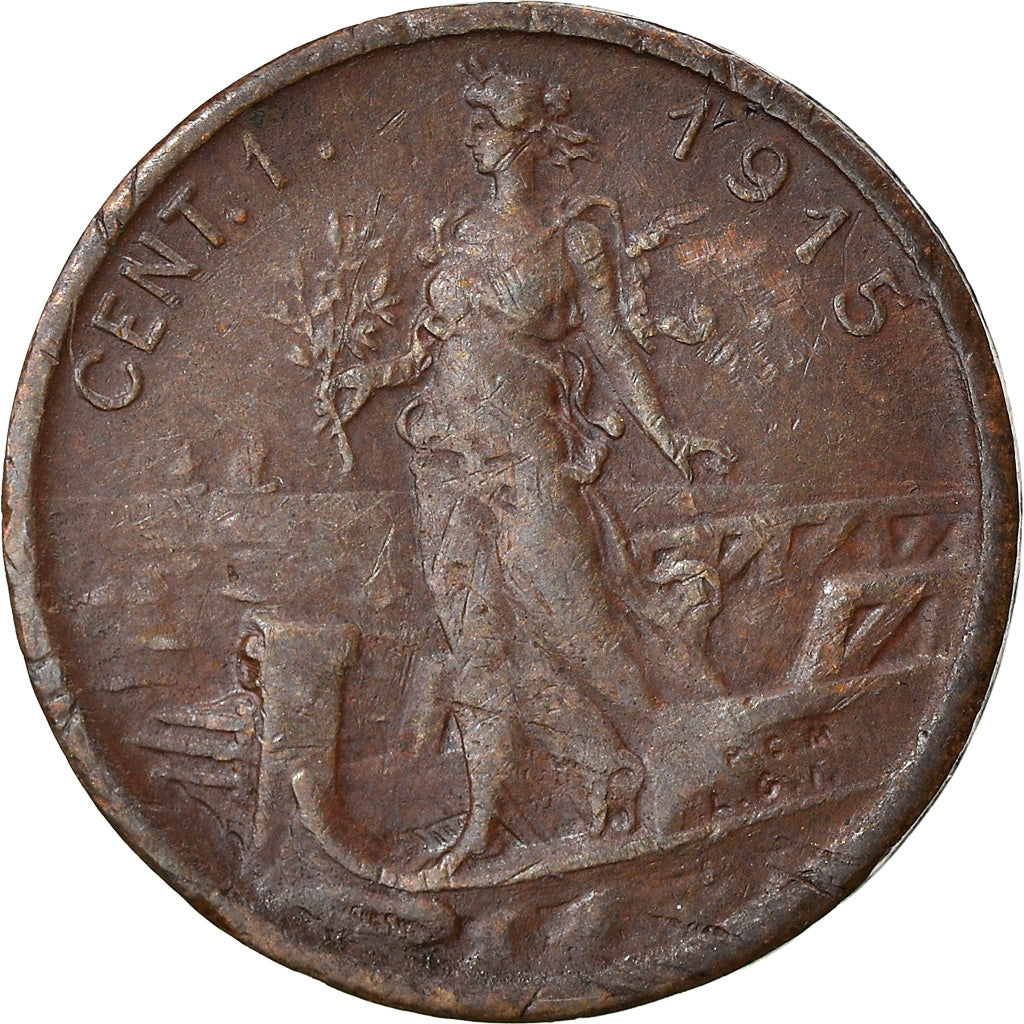 Coin, Italy, Centesimo, 1915, VF(30-35), Cuivre, KM:40