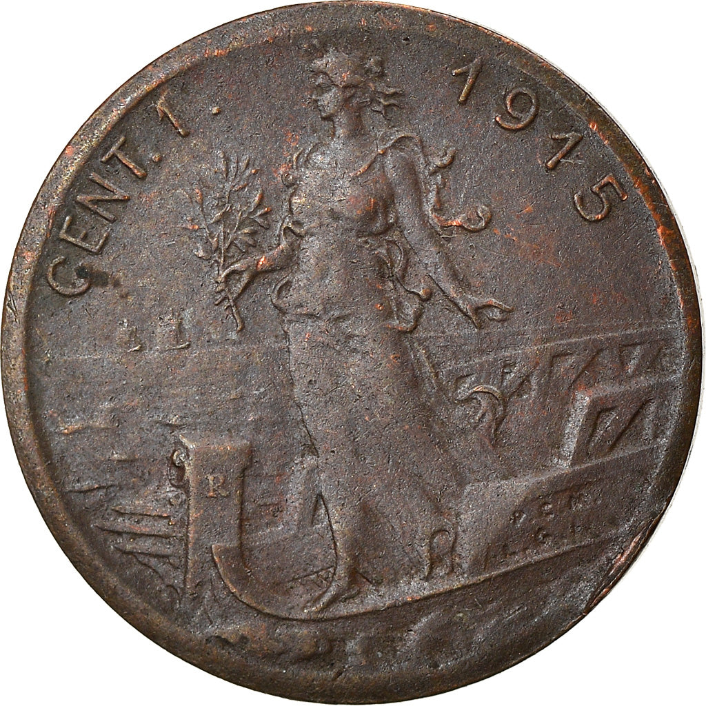 Coin, Italy, Centesimo, 1915, VF(20-25), Cuivre, KM:40