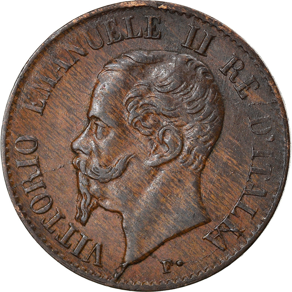 Coin, Italy, Vittorio Emanuele II, Centesimo, 1867, Milan, AU(50-53), Copper