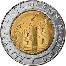 Coin, San Marino, 500 Lire, 1992, Rome, AU(50-53), Bi-Metallic, KM:286
