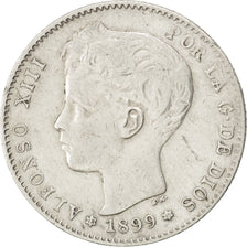 Spain, 1 Peseta, 1899, KM #706, EF(40-45), Silver, 5.04