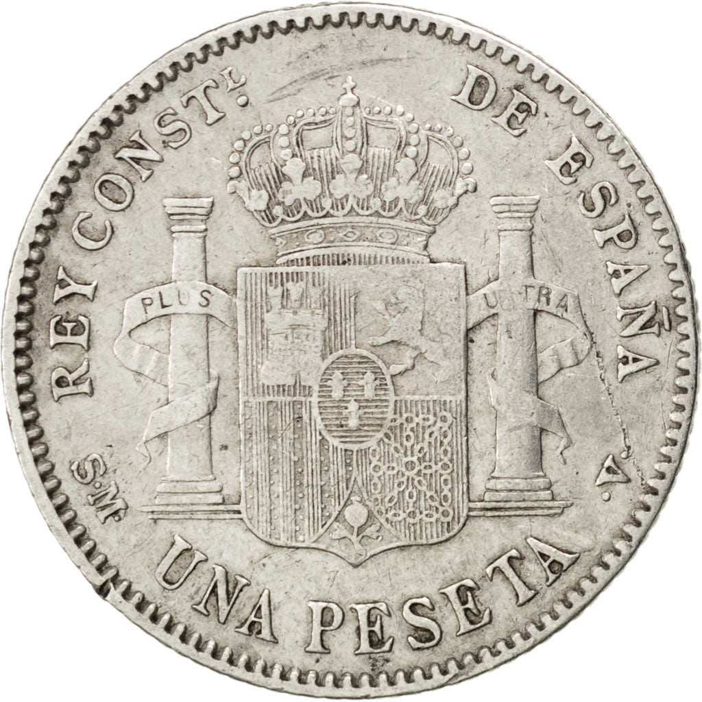 Coin, Spain, Alfonso XIII, Peseta, 1900, VF(30-35), Silver, KM:706