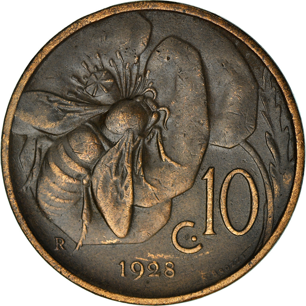 Monnaie, Italie, Vittorio Emanuele III, 10 Centesimi, 1928, Rome, TTB, Bronze