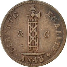 Haiti, 2 Centimes, 1846, MB+, Rame, KM:27.1