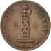 Haiti, 2 Centimes, 1846, MB+, Rame, KM:27.1
