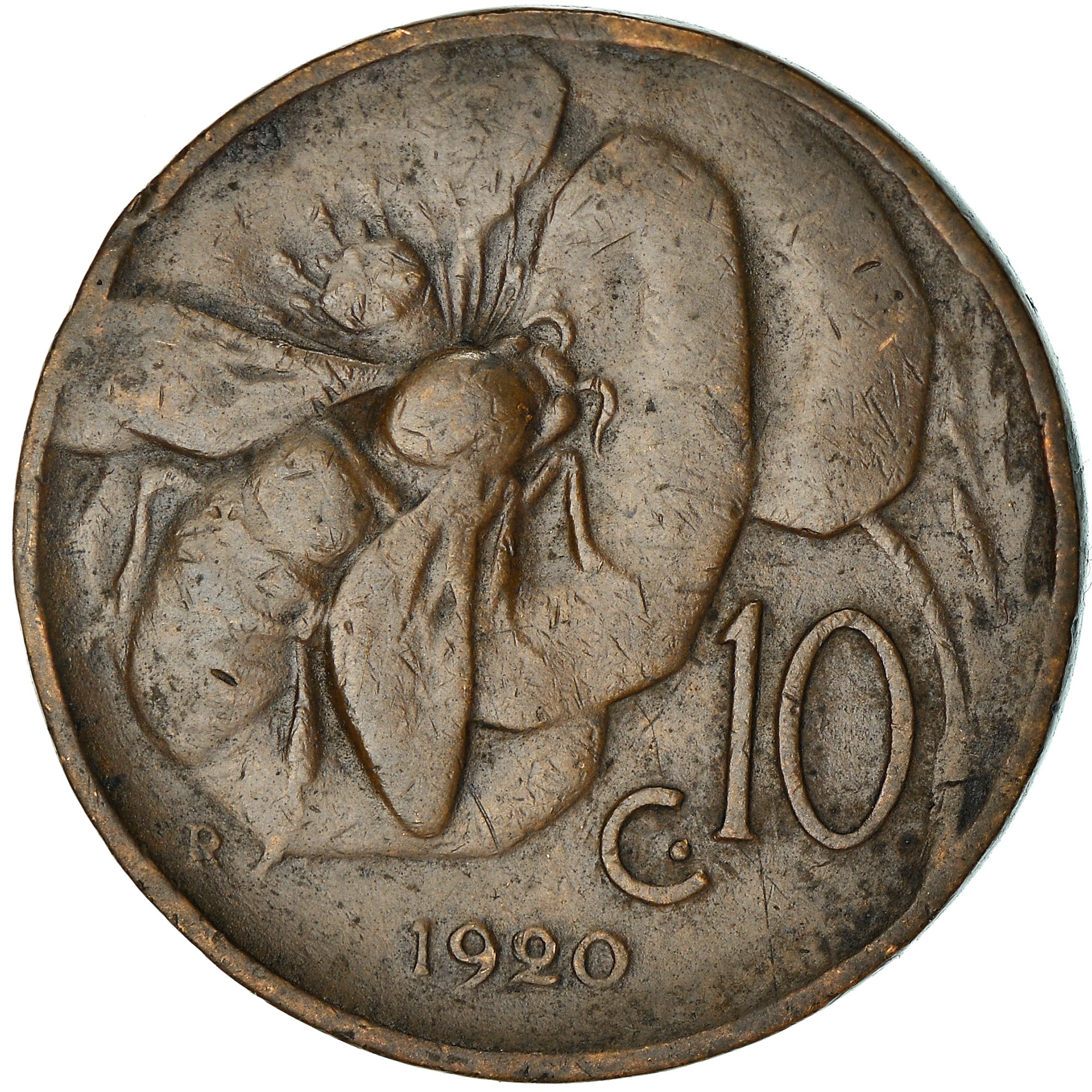 Munten, Italië, Vittorio Emanuele III, 10 Centesimi, 1920, Rome, FR+, Bronze