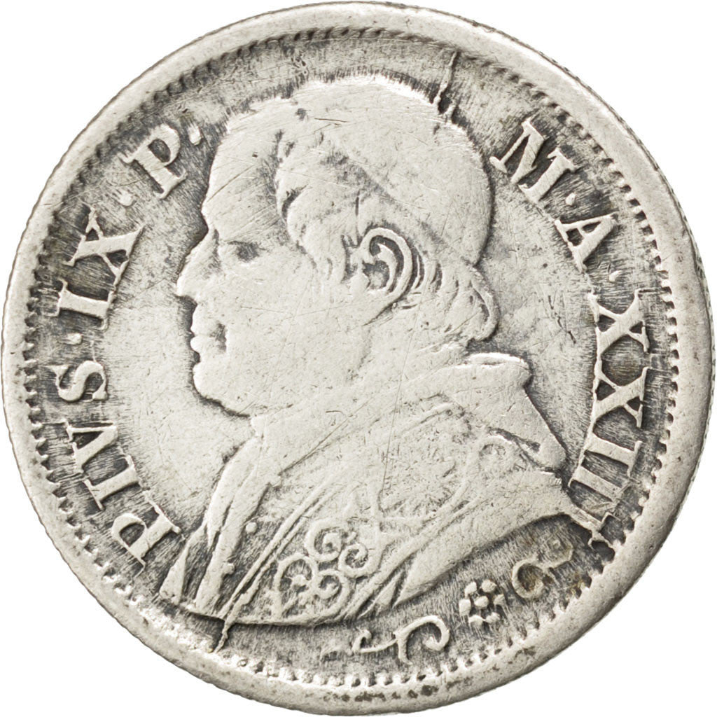 Monnaie, États italiens, PAPAL STATES, Pius IX, 10 Soldi, 50 Centesimi, 1868