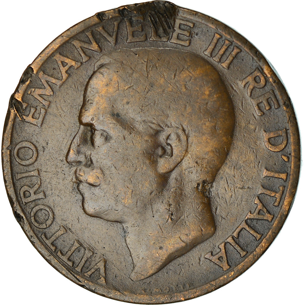 Moneta, Italia, Vittorio Emanuele III, 10 Centesimi, 1922, Rome, MB, Bronzo