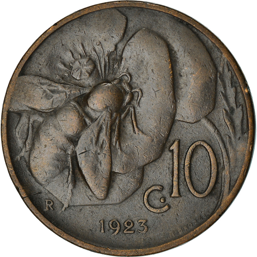 Monnaie, Italie, Vittorio Emanuele III, 10 Centesimi, 1923, Rome, TTB, Bronze