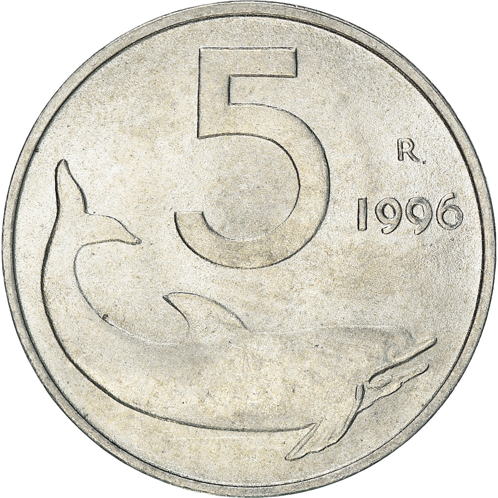 Coin, Italy, 5 Lire, 1996, Rome, MS(60-62), Aluminum, KM:92