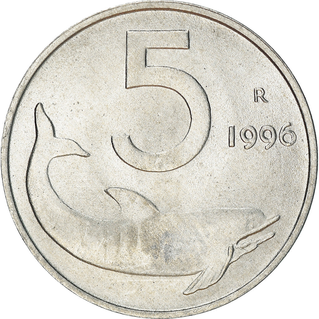 Moneda, Italia, 5 Lire, 1996, Rome, SC+, Aluminio, KM:92