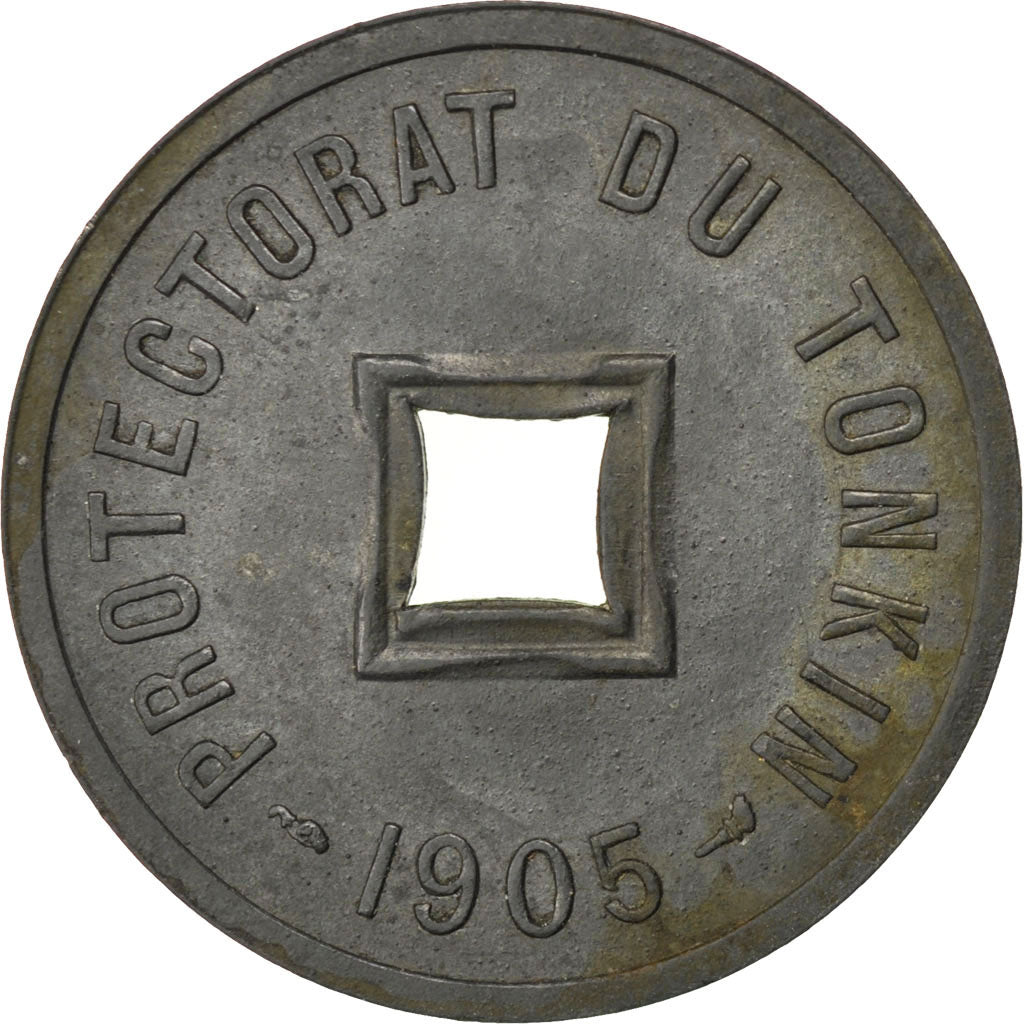 TONKIN, 1/600 Piastre, 1905, KM #1, EF(40-45), Zinc, 25, Lecompte #3, 2.87