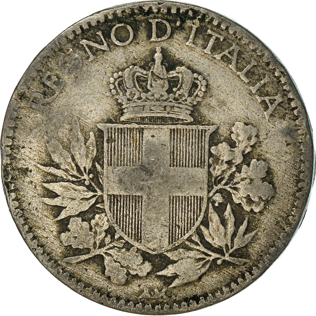 Moneda, Italia, Vittorio Emanuele III, 20 Centesimi, 1919, Rome, BC+, Níquel