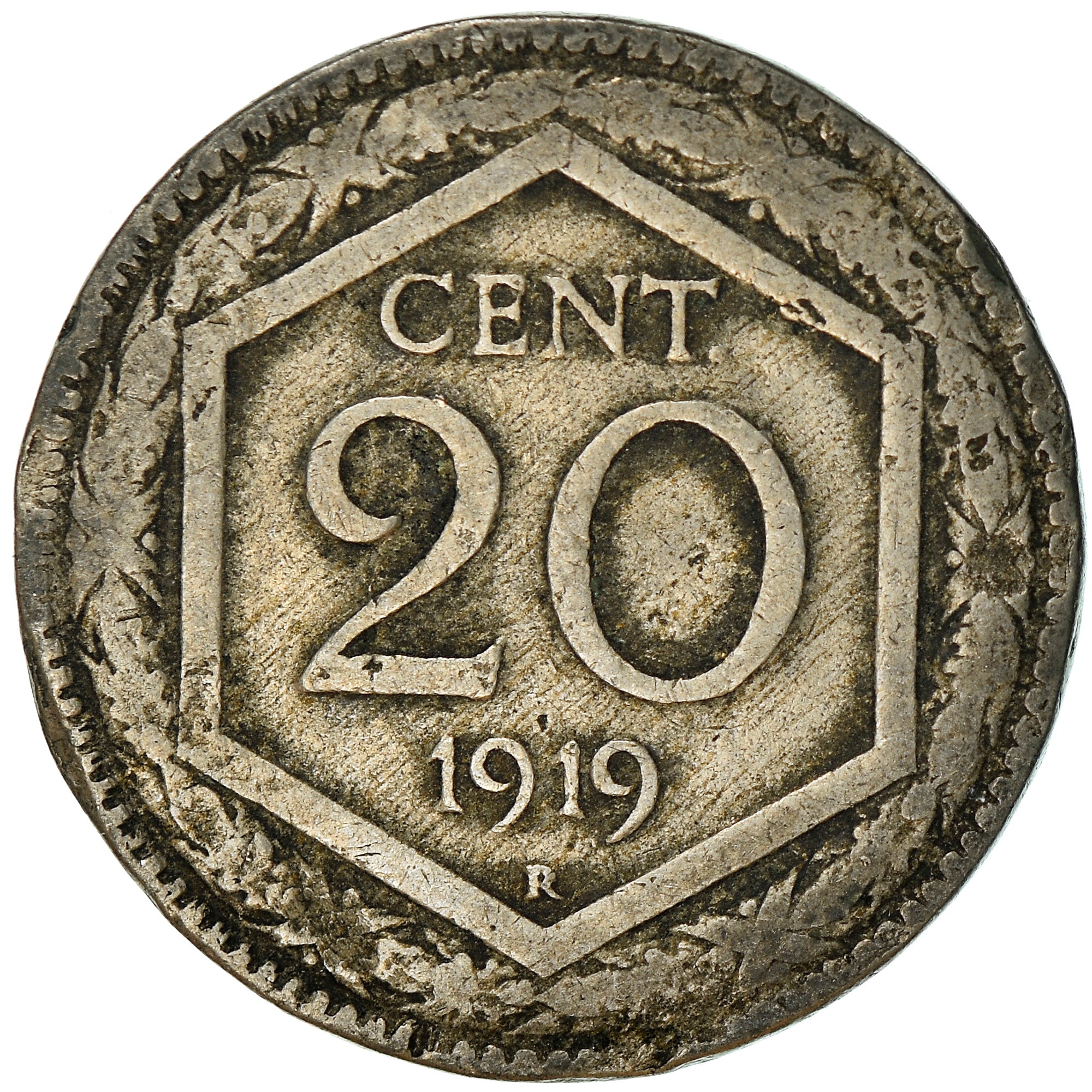 Moneda, Italia, Vittorio Emanuele III, 20 Centesimi, 1919, Rome, BC+, Níquel