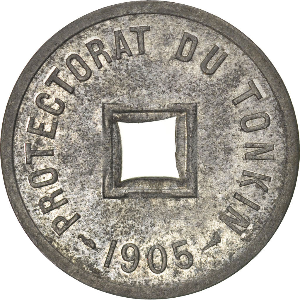 Tonkin, 1/600 Piastre, 1905, KM #1, AU(55-58), Zinc, 25, Lecompte #3, 2.47