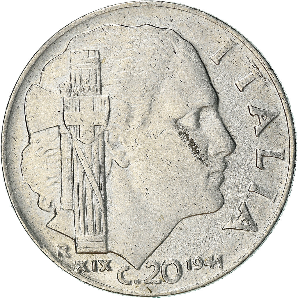 Coin, Italy, Vittorio Emanuele III, 20 Centesimi, 1941, Rome, VF(30-35)