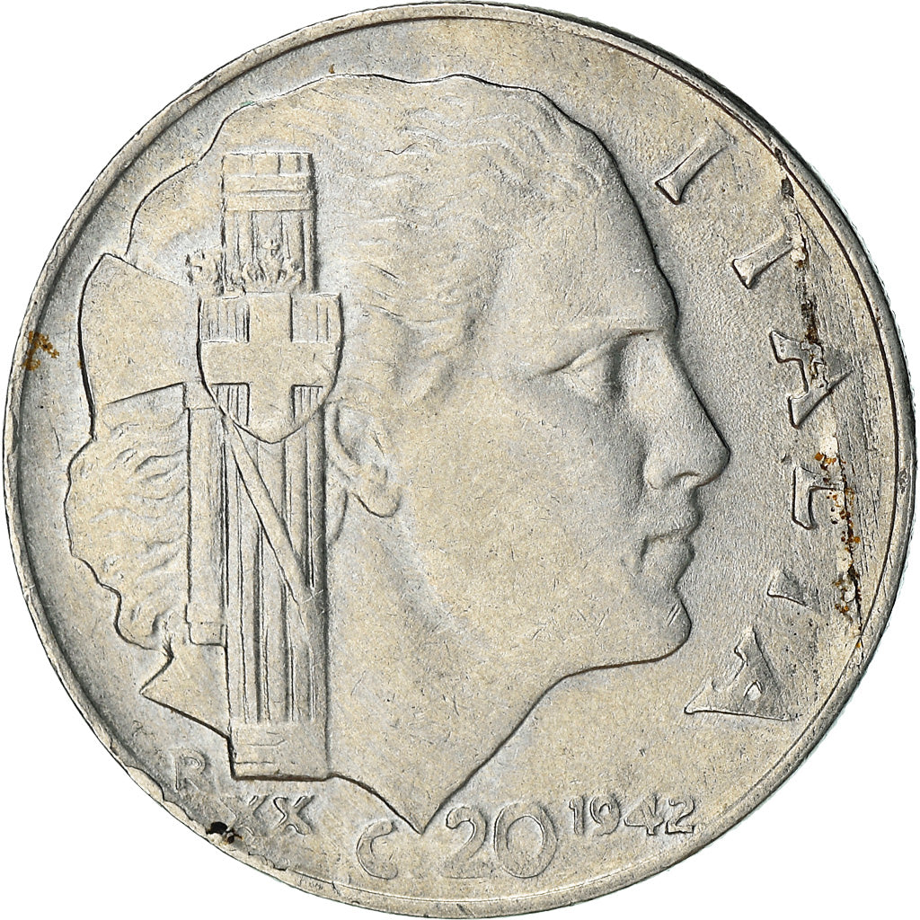 Moneta, Włochy, Vittorio Emanuele III, 20 Centesimi, 1942, Rome, VF(30-35)