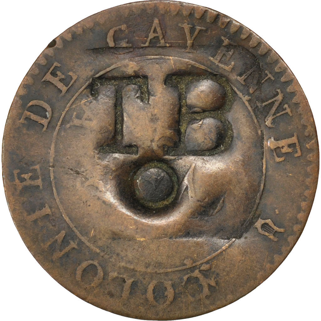 TOBAGO, 1-1/2 Pence, Black Dog, KM #5, VF(30-35), Billon, Lecompte #6, 1.44