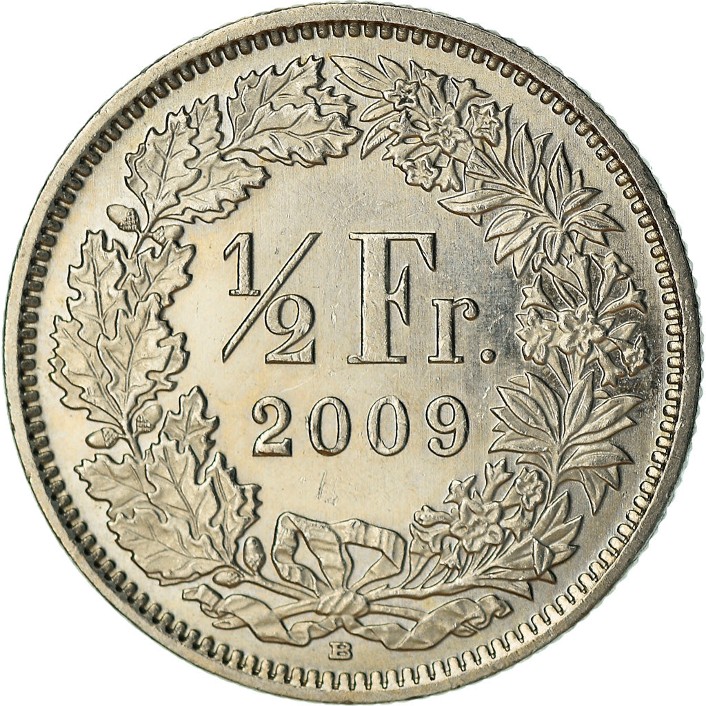 Monnaie, Suisse, 1/2 Franc, 2009, Bern, TTB+, Copper-nickel, KM:23a.3