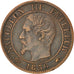 FRANCE, Napoléon III, Centime, 1856, Paris, KM #775.1, EF(40-45), Bronze, Gadour