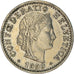 Coin, Switzerland, 20 Rappen, 1990, Bern, EF(40-45), Copper-nickel, KM:29a