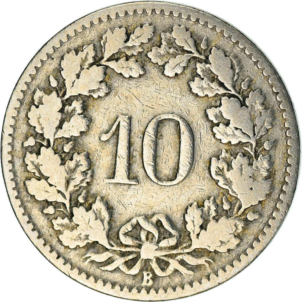 Coin, Switzerland, 10 Rappen, 1895, Bern, VF(20-25), Copper-nickel, KM:27