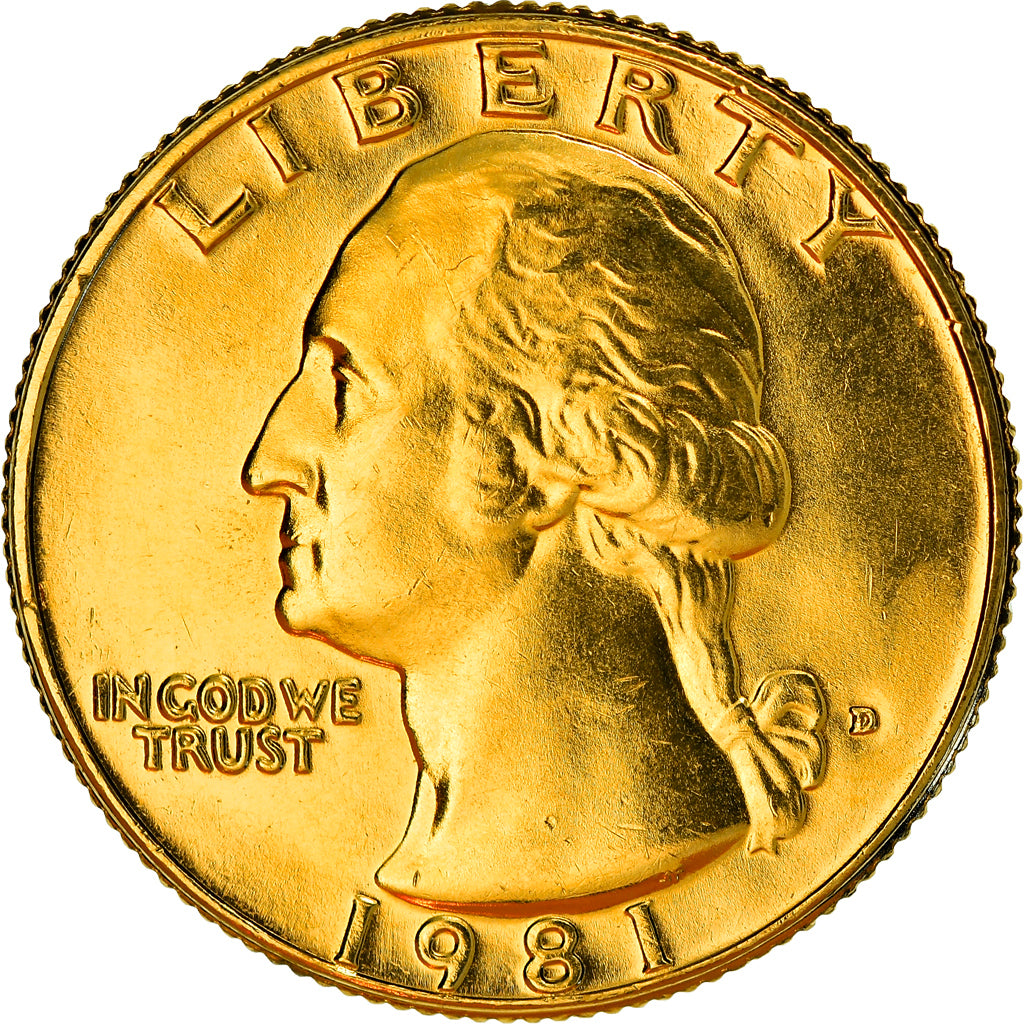 Coin, United States, Washington Quarter, Quarter, 1981, U.S. Mint, Denver