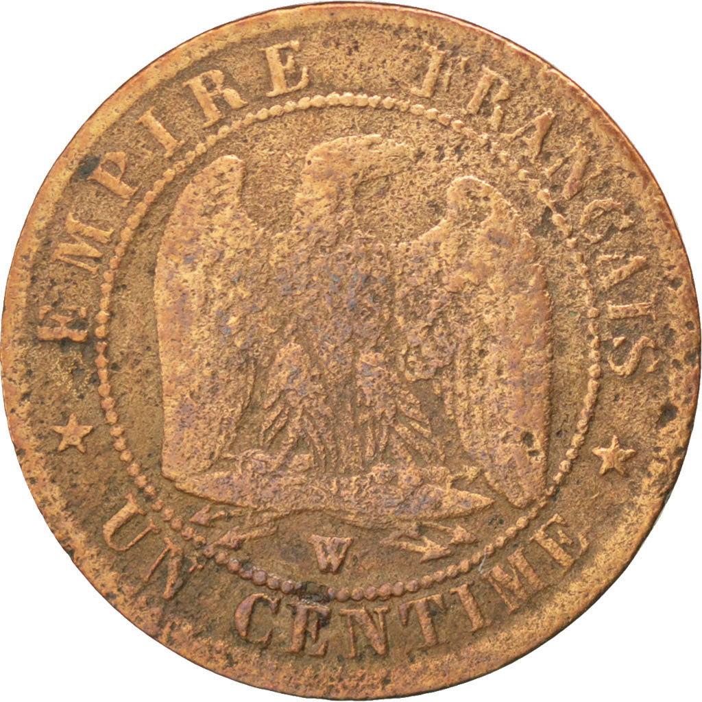 FRANCE, Napoléon III, Centime, 1856, Lille, KM #775.7, F(12-15), Bronze, Gadoury