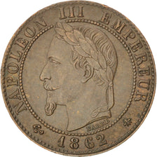 FRANCE, Napoléon III, Centime, 1862, Paris, KM #795.1, AU(50-53), Bronze, Gadour