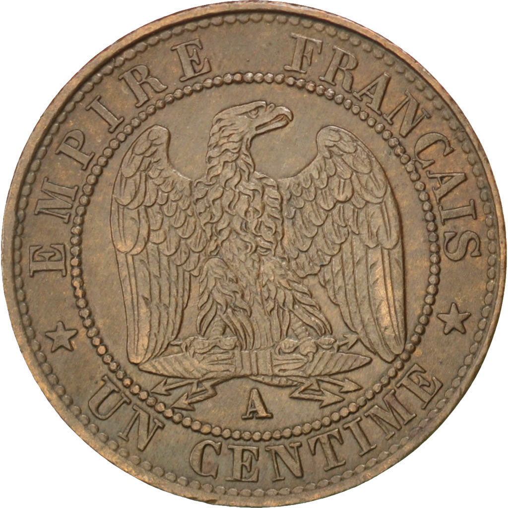 FRANCE, Napoléon III, Centime, 1862, Paris, KM #795.1, AU(50-53), Bronze, Gadour